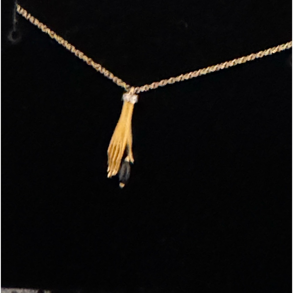 Carrera y Carrera Necklace Hand Sapphire Diamond 18K 750 Yellow Gold